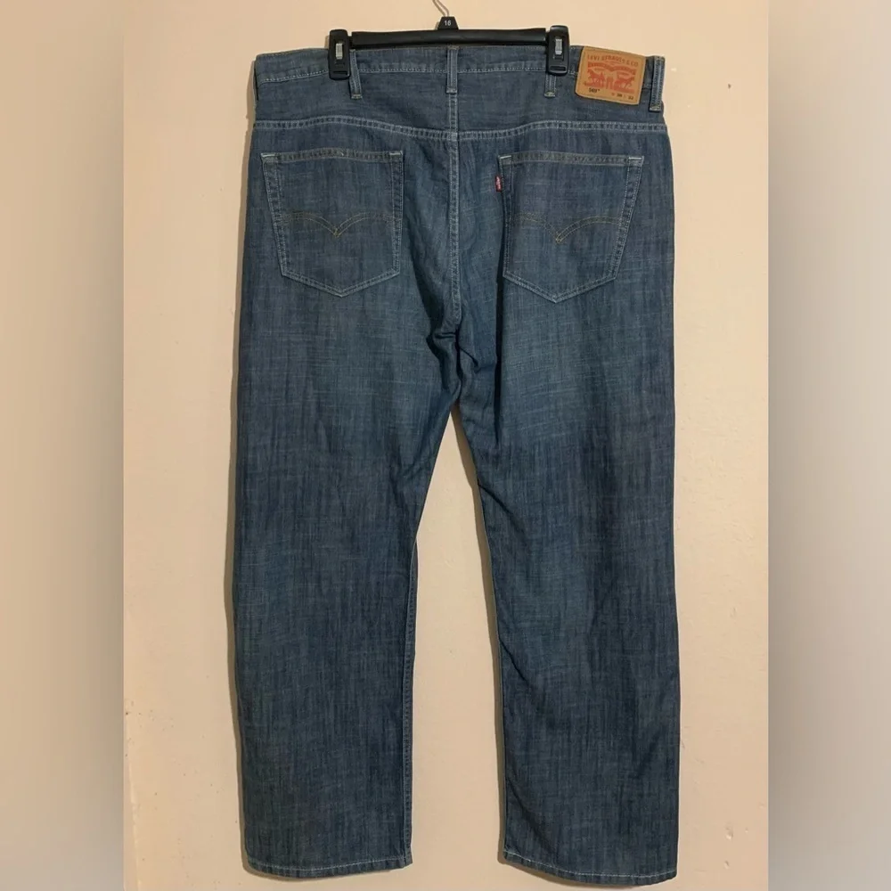 Levi's 569 Men’s Denim Jeans 38x32 Blue 100% Cotton Straight Loose Fit Med Wash